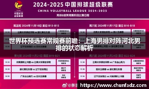 世界杯预选赛常规赛前瞻：上海男排对阵河北男排的状态解析